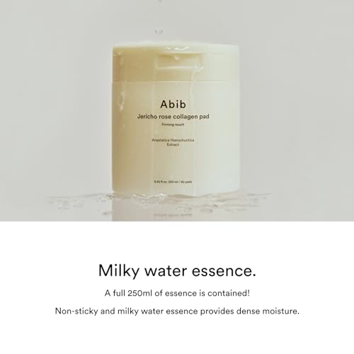 Abib Jericho Rose Collagen Pad Firming Touch 60pads 8.45 fl.oz. | Korean Anti-Aging Toner Pads for Face with Niacinamide, Collagen, Peptides, Cleansing, Disposable, Exfoliant, Skin Care