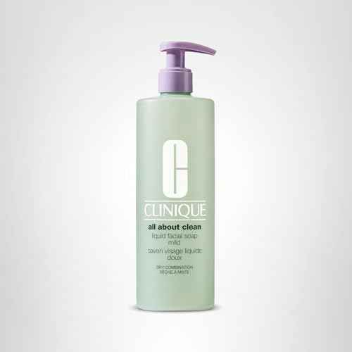Clinique 3-Step All About Clean Liquid Gentle Facial Cleanser Soap | Face Wash For Dry Combination Skin | Type 2, 13.5 Fl Oz