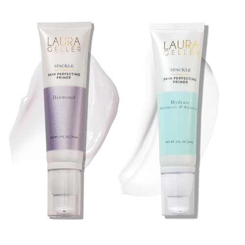 LAURA GELLER NEW YORK Spackle Duo: Spackle Skin-Perfecting Super-Size Makeup Primer - Hydrate & Diamond - Hyaluronic Acid - Foundation Face Primer