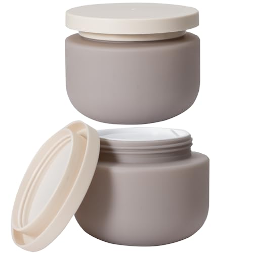 Qeuly 8.8 oz Plastic Jars with Lids - 2 Pcs Leakproof Containers