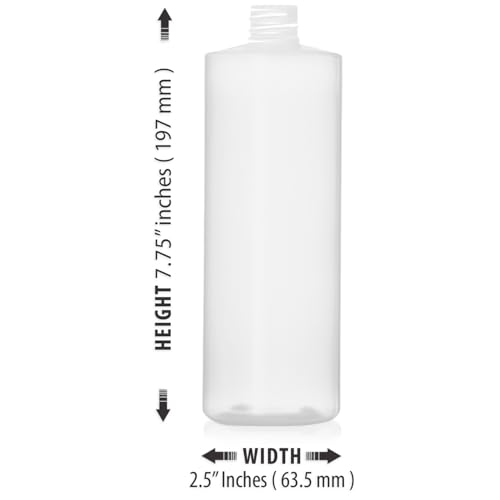 Bar5F Plastic Bottles, 16 oz, 3-Pack with 6 Caps, BPA-Free HDPE, Empty Squeeze Dispensing Multipurpose Containers