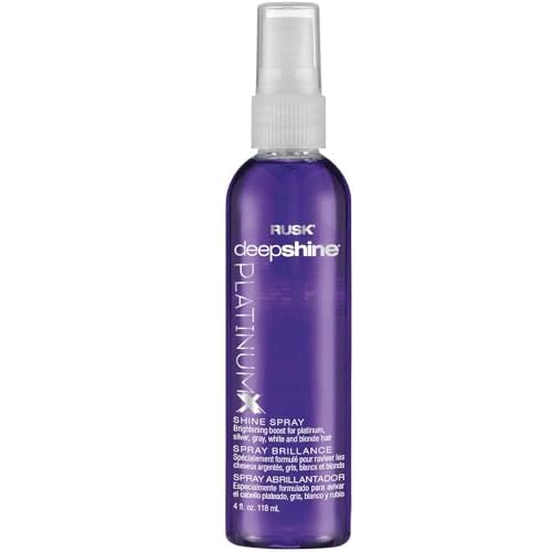 RUSK Deepshine PlatinumX Shine Spray, Shine Spray Creates Shine and Pairs Well with Heat Styling for a Glossy Finish, 4 oz.