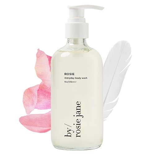 By Rosie Jane Body Wash (Rosie) - Hydrating Body Wash Made with White Musk & Sweet Rose - Supports Skin Elasticity & Builds Collagen - Vegan & Non-Toxic (8 Fl Oz)