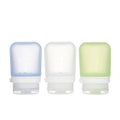 humangear GoToob+ Refillable Silicone Travel Size Bottles with Locking Cap for Women, Men, Toiletries, Beauty, Cosmetics, 3pk Set, Small (1.7oz), Clear/Green/Blue,HG3181