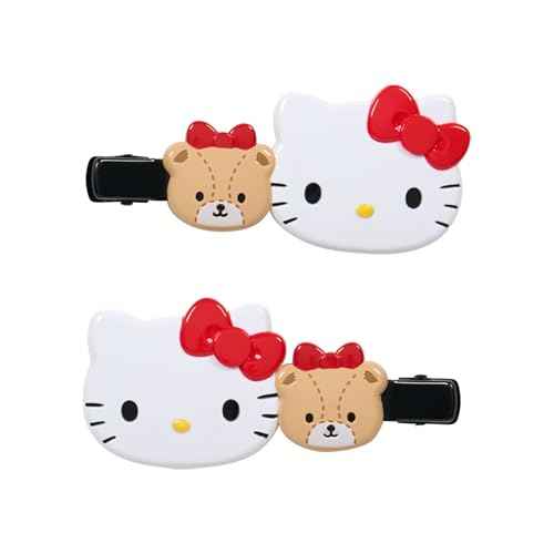 Sanrio 612952 Long Bangs Clip, Hello Kitty ABS Resin, Right and Left Facing Set, Makeup, Facial Wash