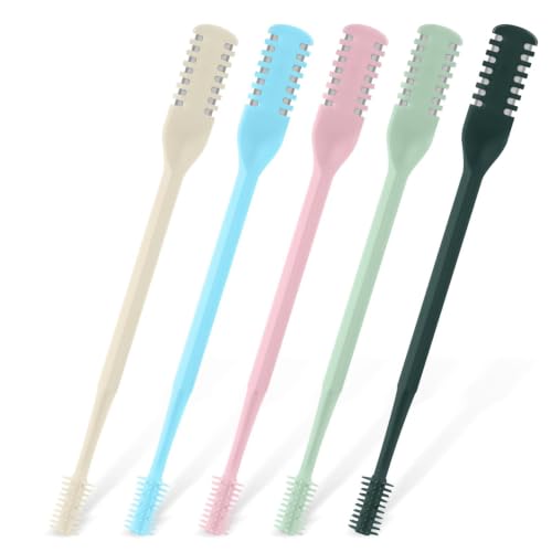 CNDNO 5PCS Nose Hair Trimmer Set for Women Men - Dark Green, Sky Blue, Cream Yellow, Light Pink, Mint Green