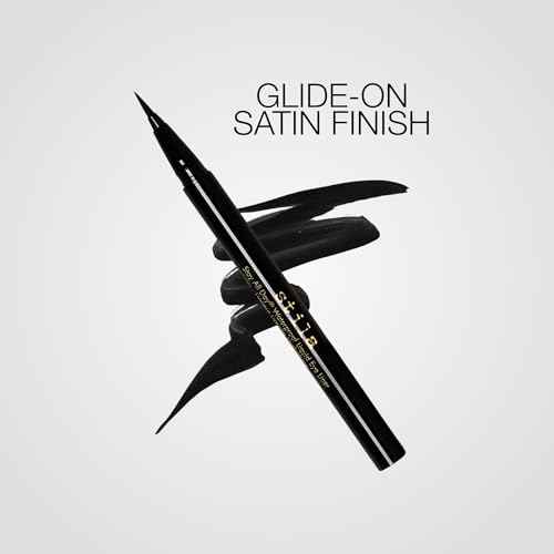 stila Waterproof Liquid Eye Liner, Stay All Day Makeup with Fine Brush Tip Lasting Satin Finish, Smudge-Proof & Transfer-Resistant
