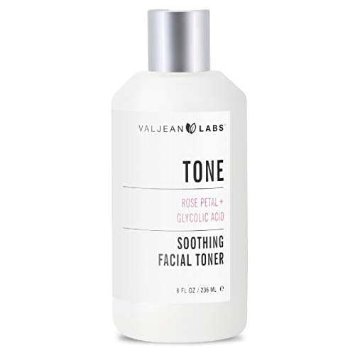 Valjean Labs Soothing Facial Toner | Rose Petal + Glycolic Acid | Helps Calm Irritation, Brighten and Exfoliate Skin | Cruelty Free, Paraben Free, Made in The USA (8 oz)