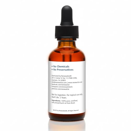 Brazilian Buriti Oil ? 100% Pure, Cold Pressed & Unrefined | Natural Moisturizer for Skin, Hair & Nails | Rich in Beta-Carotene (2 fl oz)