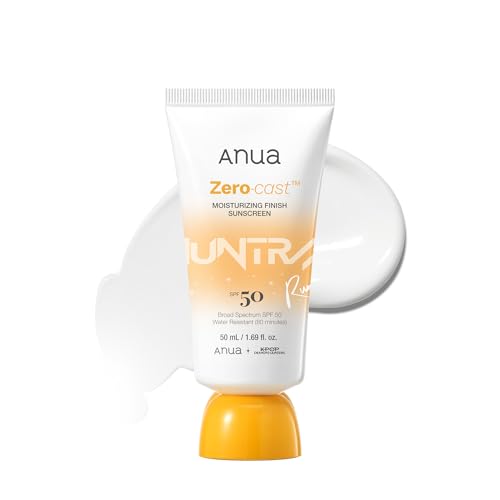 ANUA Zero-Cast Moisturizing Sunscreen SPF 50 for Face - Glow Formula