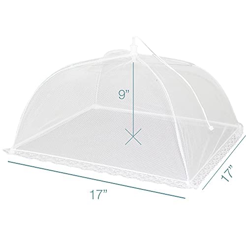 Simply Genius (3 Pack) Large and Tall 17x17 Pop-Up Mesh Food Covers Tent Umbrella for Outdoors, Screen Tents, Parties Picnics, BBQs, Reusable and Collapsible