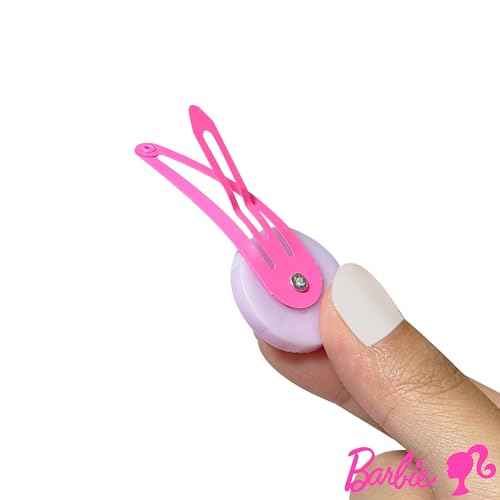 Luv Her Girls' Hair Accessories Set - 20 Pack Featuring Barbie - Includes 3 Barrettes, 4 Snap Clips, 5 Elastics, 8 Terry Ponies - Everyday Wear, Special Occasions, Ages 3+