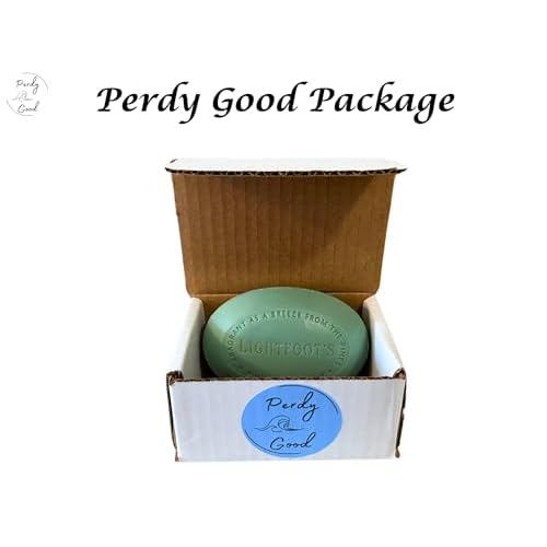 Lightfoot's Pine Soap for Men Bundle with Five (5) bars of Lightfoot's Pine Scented All Natural Mens Soap and One (1) Plastic Free Exfoliating Sisal Soap Saver Bag Gift Boxes