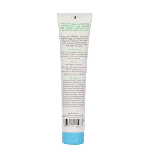 PoolBar Sundowner Aftersun Body Lotion for Women & Men Skin Care, Hydration & Soothing Relief, Coconut & Vanilla Scent Sun Care, Enriched with Hyaluronic Acid, Shea Butter, & Aloe Vera, 200ml (3 Pack)