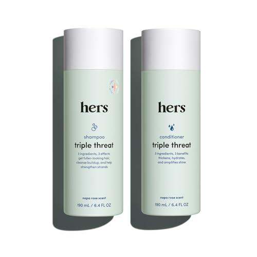 HERS Triple Threat Shampoo & Conditioner Set - Vegan, Color-Safe