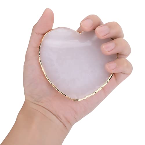 Heart-Shaped Nail Art Palette - Gold Edge Mixing Plate for Nail & Cosmetic Use - Style 1