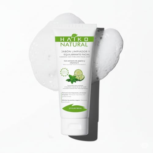 Facial Cleansing & Balancing Soap with Cucumber & Vitamin E. Removes Impurities & Blackheads. Restores Skin Elasticity & Firmness. Non-Greasy & Paraben-Free - 2.7 FL.OZ / 80g