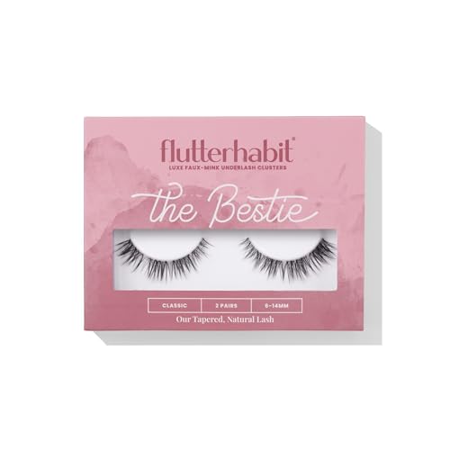 FlutterHabit Underlash Extensions 2 Pair, 6-14mm Cat Eye Lash Clusters