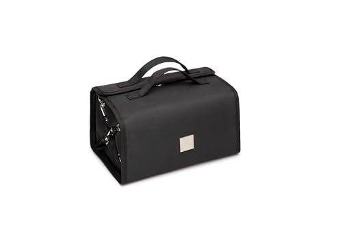 ROYALFAIR Black Roll Up Makeup & Toiletry Bag with 4 TSA Pouches - Travel Organizer for Men & Women