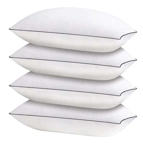 HIMOON Bed Pillows for Sleeping 4 Pack,Standard Size Cooling Pillows Set of 4,Top-end Microfiber Cover for Side Stomach Back Sleepers