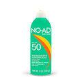 NO-AD SPF 50 Sunscreen Spray | Non-Greasy, Waterproof and Non toxic Sunscreen | Body Sunscreen | Suitable for All Skin Types | Broad Spectrum Protection for Active Lifestyles | 9 oz