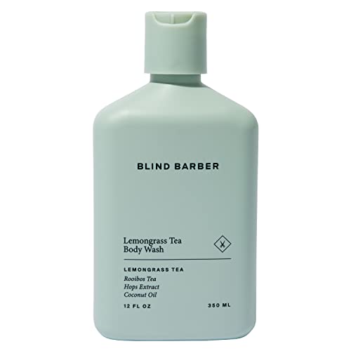 Blind Barber Lemongrass Tea Body Wash for Men - Sulfate-Free Body Soap with Lemongrass Scent - Leaves Skin Clean & Hydrated - Paraben-Free & Cruelty-Free, No Artificial Dyes (12 Fl oz)