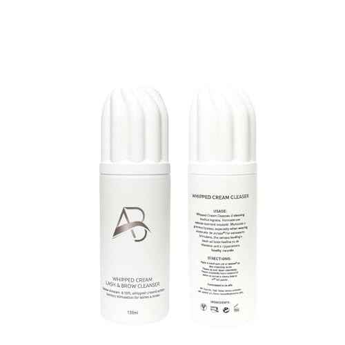 All in beauty Whipped Lash & Brow Shampoo Unscented ? Neutral pH | Gentle 135ml Foam Cleanser for Eyelash Extensions & Eyebrows | Professional Salon & Home Use | Safe Deep-Clean Long-Lasting