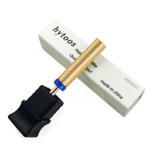 XF Super Long 5 in 1 Nail Drill Bits, Medium Gold Long Barrel Carbide Nail Bit, Electric File Tool Drills Manicure Accessories(2Pcs)