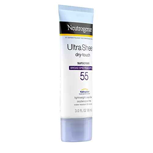 Neutrogena Ultra Sheer Dry-Touch Sunscreen Lotion, Broad Spectrum SPF 55 UVA/UVB Protection, Light, Water Resistant, Non-Comedogenic & Non-Greasy, Travel Size, 3 fl. Oz