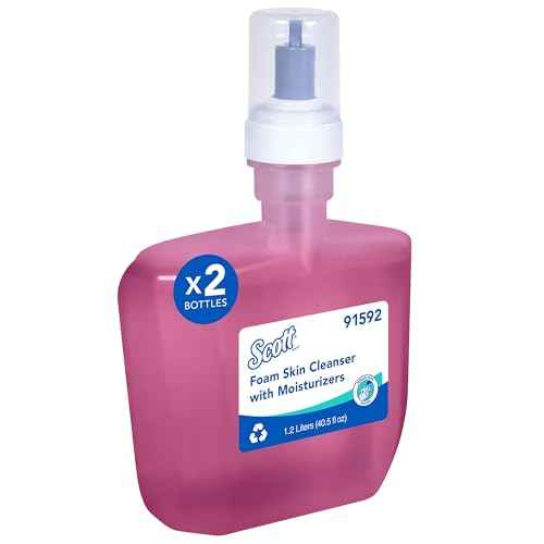 Scott Professional Foam Hand Soap with Moisturizers (91592), 1.2 L, Foaming, Pink, Floral Scent, Automatic Refills, for Kimberly-Clark Professional ICON Dispensers (2 Bottles)