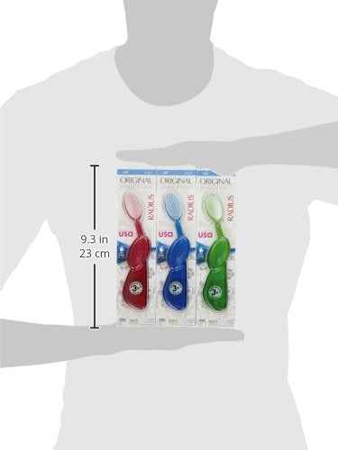 RADIUS Big Brush with Replaceable Head BPA Free & ADA Accepted Toothbrush Designed to Improve Gum Health & Reduce Gum Issues - Left Hand - Purple/Sea Shell/Midnight Sky - Pack of 3