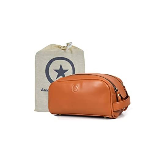 Leather Toiletry Travel Pouch Faux Leather Waterproof Dopp Kit By Aaron Leather Goods