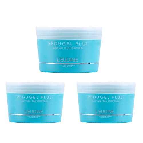L¡¯EUDINE Redugel Plus Skin Tightening Cream ? Pack of 3 ? 8oz Anti Cellulite Cream with Mint Oil, Field Horsetail, Marine Algae, Maca Extract ? Powerful Non-Greasy Formula ? Firming and Toned Skin