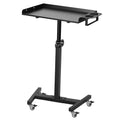 Poarmeey Tattoo Tray on Wheels Salon Rolling Tray with Thickened Wrought Iron Frame and High-Density MDF Panel with Wood Grain Texture for Tattoo Salon Artists
