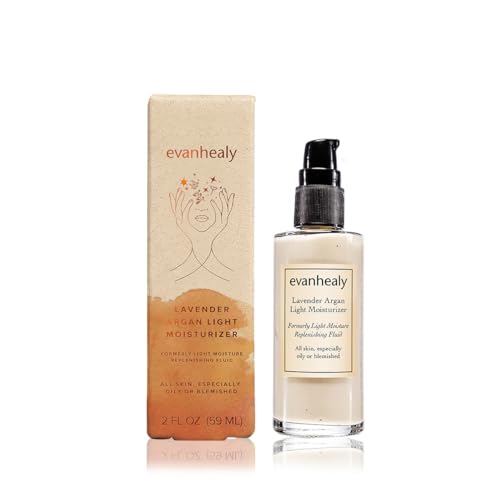 evanhealy Lavender Argan Light Moisturizer | Sheer Antioxidant Natural Moisturizer Cream for Oily Sensitive Skin | Vitamin E Face Cream