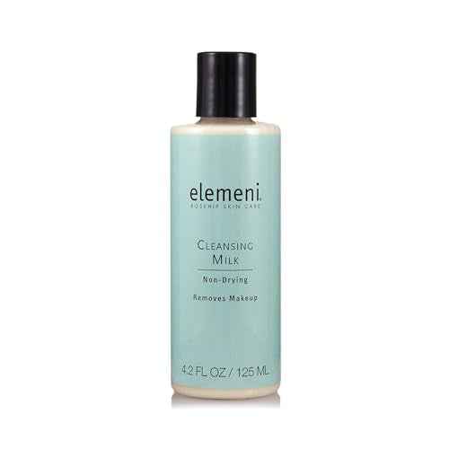 elemeni Skin Care Cleansing Milk - Vegan Organic Makeup Remover | pH Balanced Facial Cleanser Removes Dirt & Impurities | Oil Free Eye Makeup Remover & Gentle Cleanser for Sensitive Skin, 4.2 Fl Oz