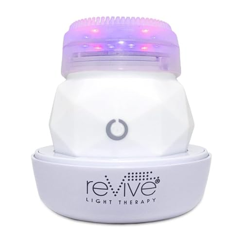 reVive Light Therapy Soniqu? Mini Acne Cleanser, Battery-Operated Sonic Face Cleanser Brush with Blue & Red Light Therapy, Medical-Grade Acne Device for Face & Body, Water-Resistant