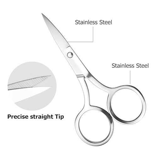 8 Pack Precision Grooming Scissors for Nose, Eyebrows & Ear Hair Trimming