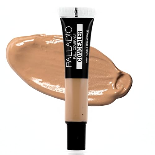 Palladio Full Coverage Concealer - Creamy Face & Under Eye Formula, Disguises Dark Circles, Blemishes, Fine Lines, Evens Skin Tone (Macchiato)