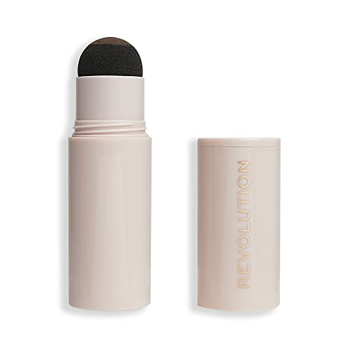 Revolution, Brow Powder Stamp & Stencil Kit, Brow Shaping Tool, Medium Brown, Includes Brow Stencils