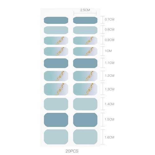 JMEOWIO Semi Cured Gel Nail Strips - 20 Polish Wraps for Easy DIY Art