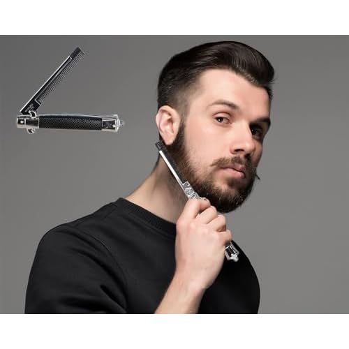 9" Inches Folding Pocket Comb, Stainless Steel (4-Pack)