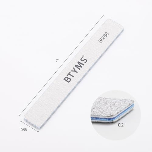 80/80 Grit Nail Files - 25 Professional Double-Sided Emery Boards for Acrylic & Gel Nails
