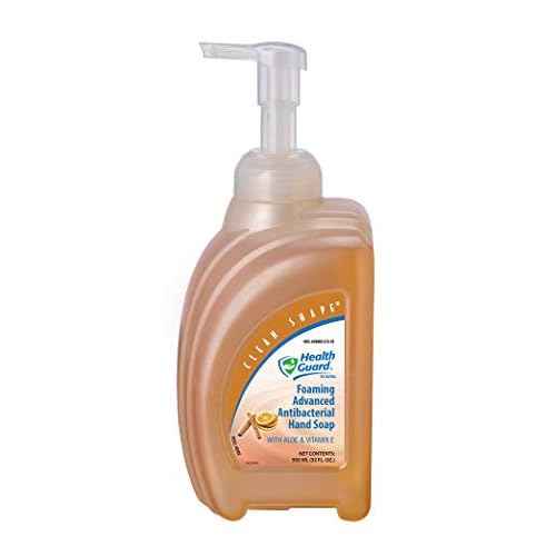 Health Guard 21314 Foaming Advanced Antibacterial Hand Soap, 950 mL Clean Shape Pump Bottle, Amber with Citrus Spice Scent (Pack of 4)
