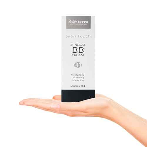 Bellaterra Cosmetics BB Cream - Tinted Moisturizer & Mineral Foundation Makeup, Medium 104 - Lightweight, Oil-Free, Buildable Coverage, Matte Finish, Anti-Aging Concealer, Clean Beauty, 1.69 oz