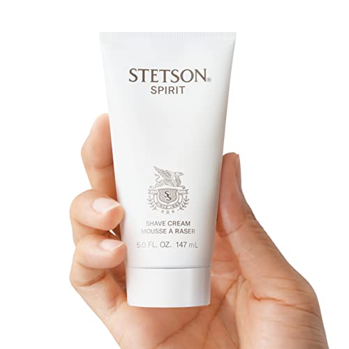 SCENT BEAUTY STETSON Spirit Shaving Cream - Shaving Cream for Men - Woody, Earthy, and Spicy Aroma with Fragrance Notes of Sandalwood, Spices, and Leather - 5 Fl Oz