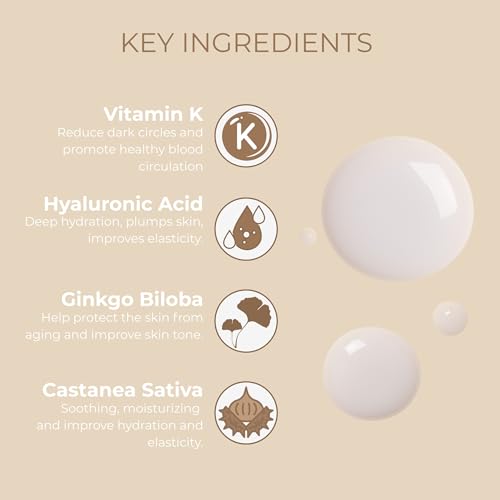 Sesderma K-VIT Facial Anti-Dark Circle Serum, Revitalizing Eye Serum for Dark Circles & Signs of Aging, Gentle Formula with Vitamin K, 1.0 fl oz