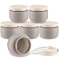 6 Pack 8 oz HDPE Plastic Jars with Lids - Grey