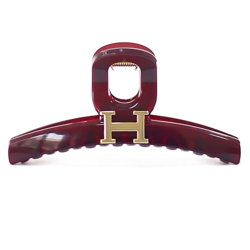 KELMALL Oversized Hair Claw Clip 5 Inch Glossy PC with Metal Accent for Thick & Thin Hair