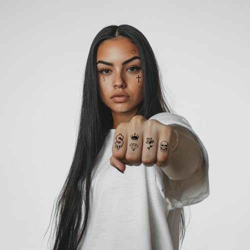 Los Vatos Temporary Finger Tattoos - Chicano Gangsta Designs